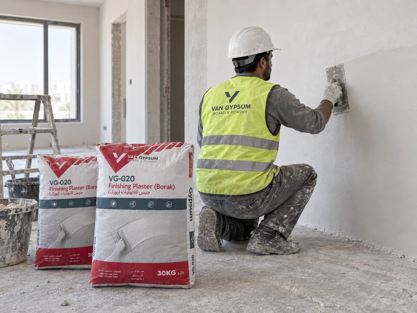 Finishing plaster · Borak application
