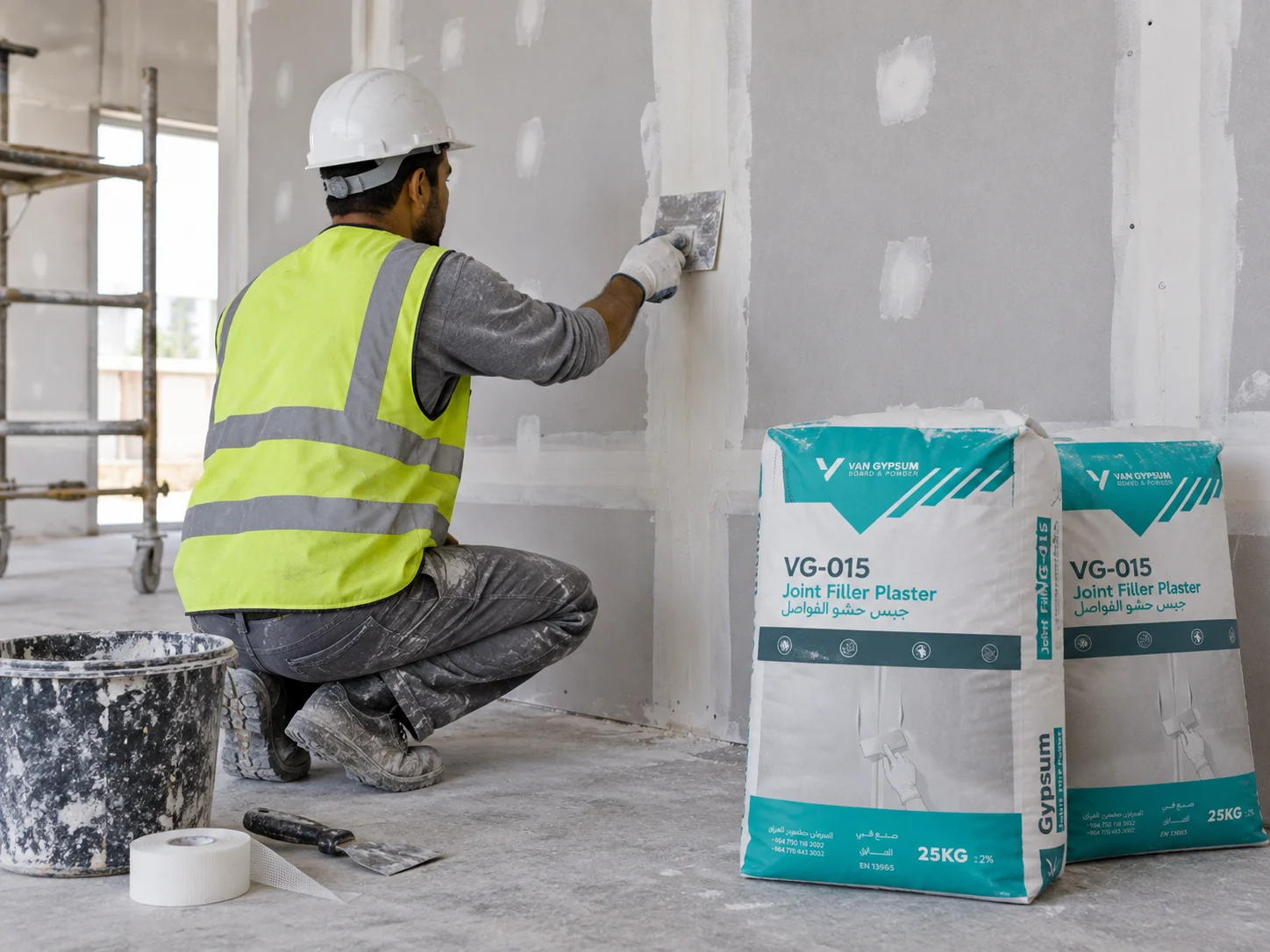 Joint filler plaster application